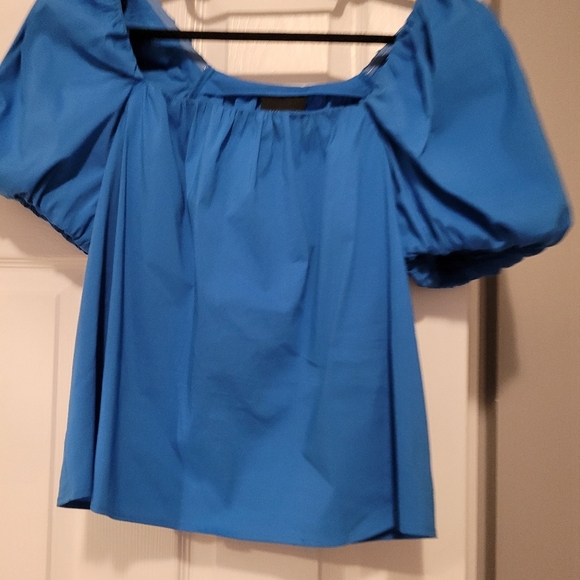 NWT- Alex Marie Blue Puff Sleeve Women's Top - Picture 2 of 8
